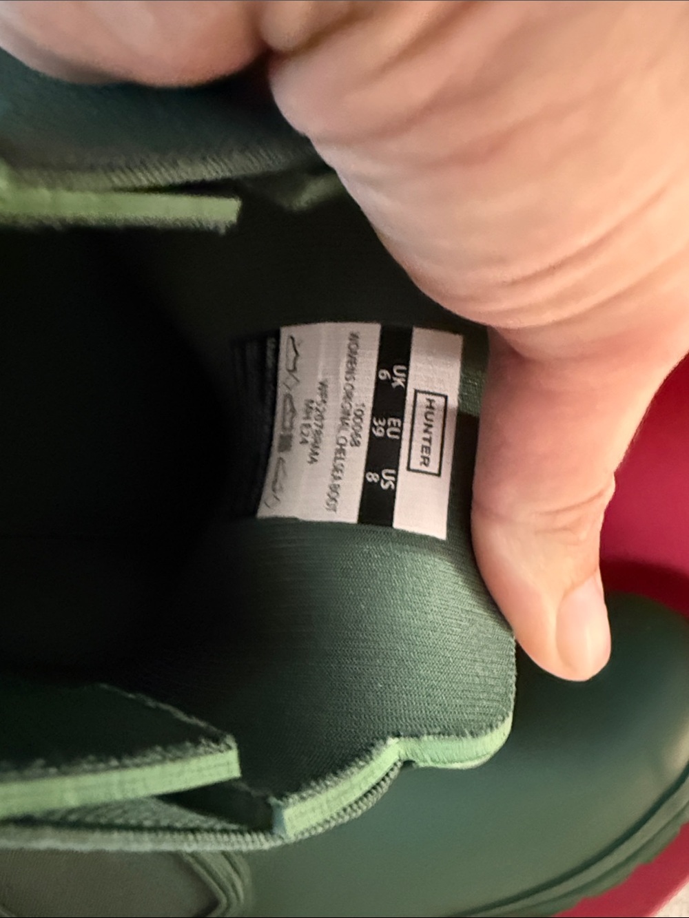 Hunter Dark Green Chelsea Rain Boots - Picture 3 of 6